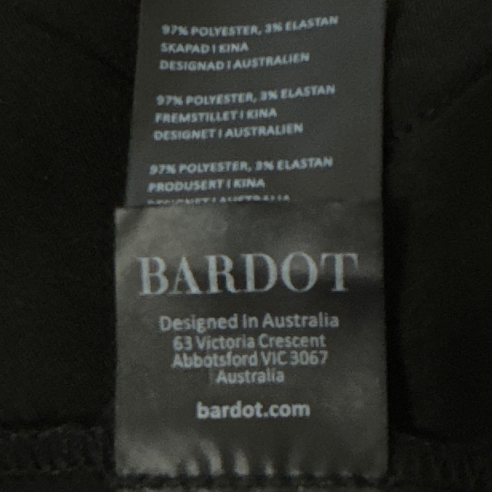 Bardot Black Wide Leg Pull On Pants Elastic Waist Women's Large - Picture 12 of 14